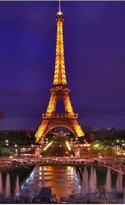 Tour Eiffel Terrasse Vue Seine Apartment Paris Bagian luar foto
